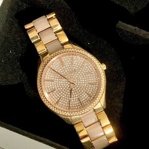 Rose Gold crystal face Michael Kors watch